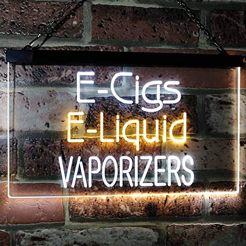 Vape Shop E-Cigs E-Liquid Vaporizers Dual LED Neon Light Sign